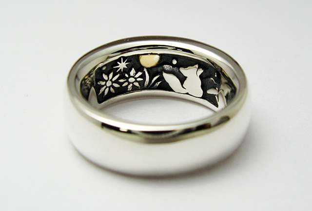 moge 「同じ月を見てた ーキタキツネー」シルバーリング